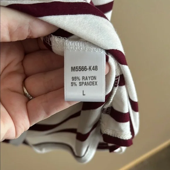 Loveappella Striped Tunic in White and Brown - Picture 3 of 4